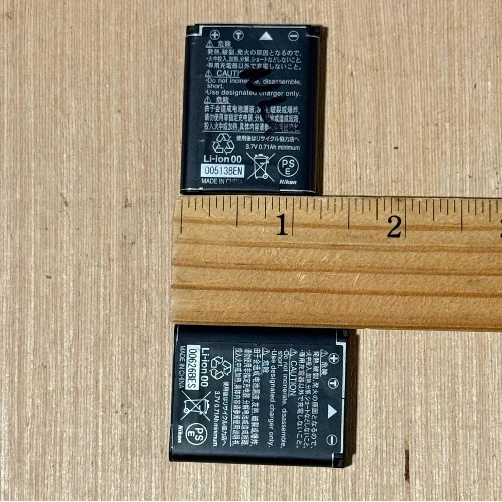 2-Nikon OEM EN-EL10 740mAh 2.8Wh Li-ion Battery Used Tested Good w/Charge Read!